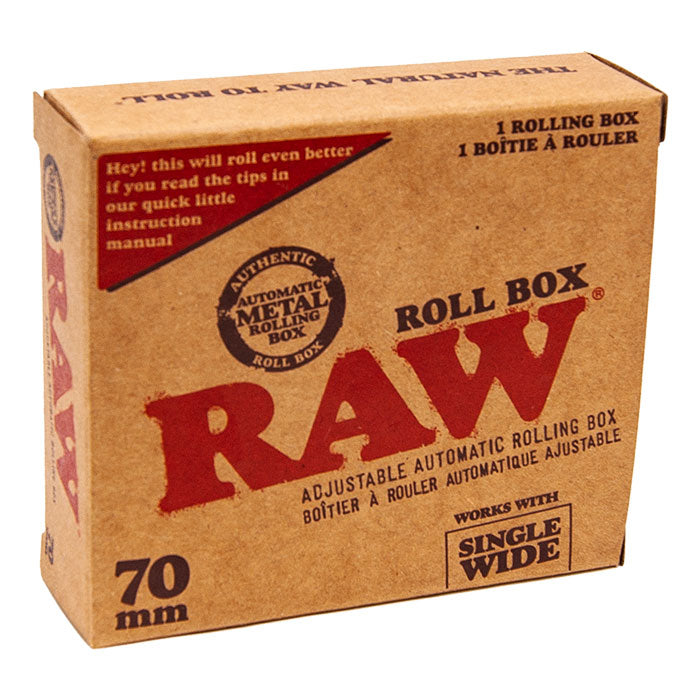 Raw Black Adjustable Automatic Rolling Box 70mm Single Wide - Puffin Spot Variety