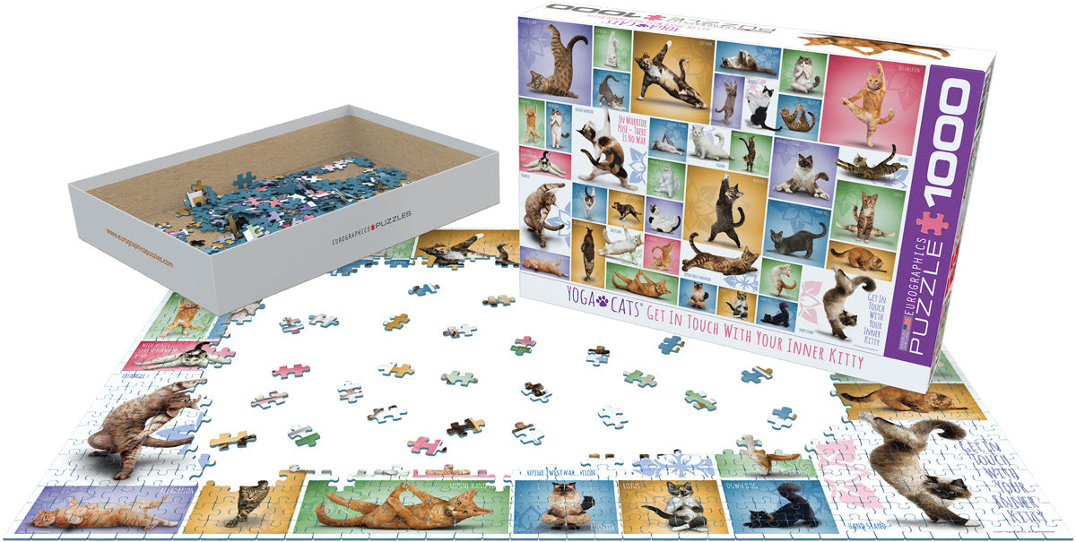 Yoga Cats 1000 Piece Puzzle Puffin Spot Variety