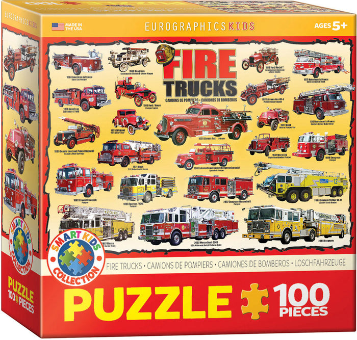 Vintage Fire Engines 100 Piece Puzzle Puffin Spot Variety