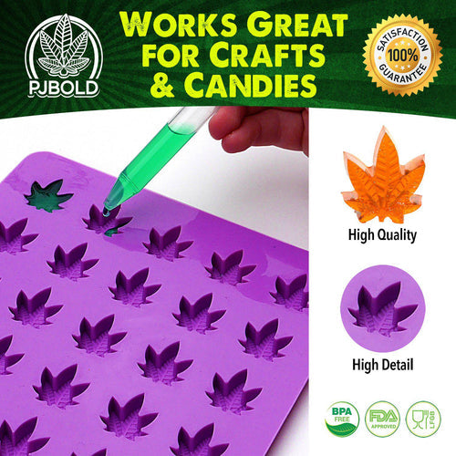 Marijuana Cannabis Hemp Leaf Silicone Molds - Puffin Spot Variety