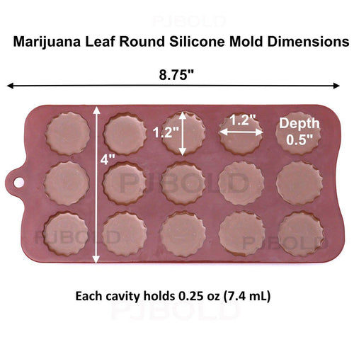 Marijuana Leaf Embossed Silicone Candy Mold 2 Pack