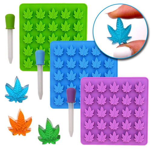 Marijuana Cannabis Hemp Leaf Silicone Molds - Puffin Spot Variety