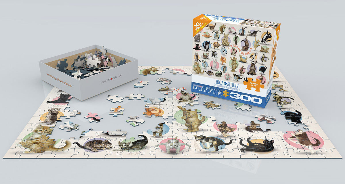 Yoga Kittens 300-Piece Puzzle Puffin Spot Variety 