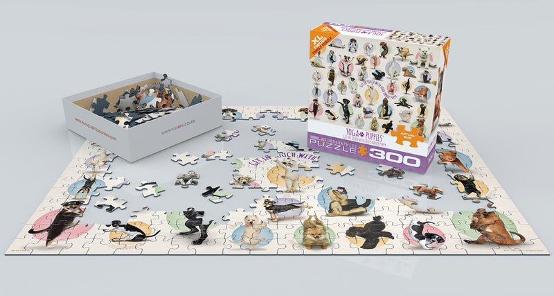 Yoga Puppies 300-Piece Puzzle Puffin Spot Variety