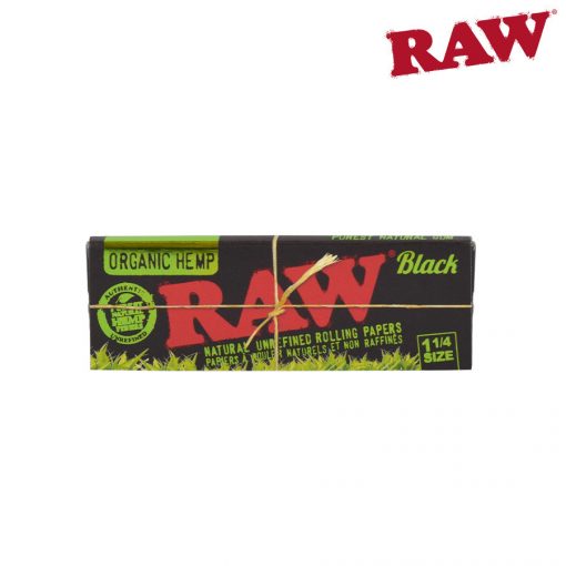 Raw Black Organic Rolling Paper Size 1 ¼  - Puffin Spot Variety