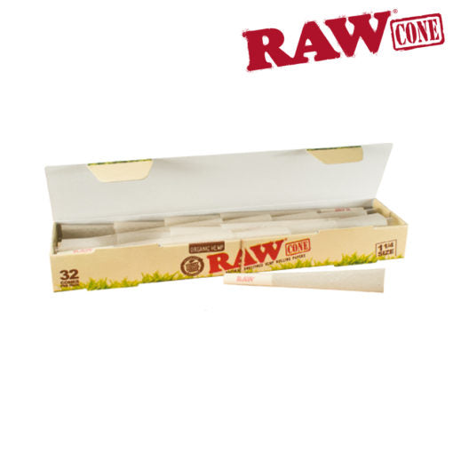 RAW Organic Cones 32 pack 1 1/4 size - Puffin Spot variety