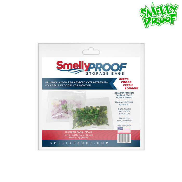 Smelly Proof Food and herb storage clear bags small - Puffin Spot Variety