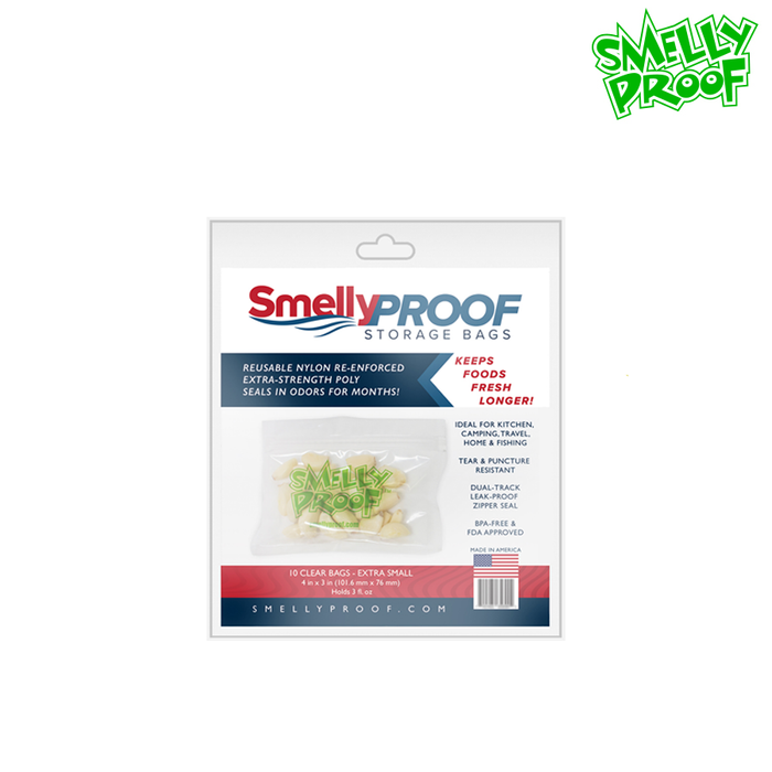 Smelly Proof Food and herb storage clear bags extra small - Puffin Spot Variety