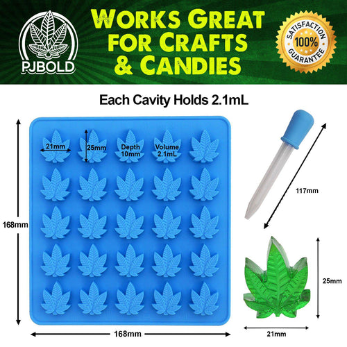 Marijuana Cannabis Hemp Leaf Silicone Molds - Puffin Spot Variety