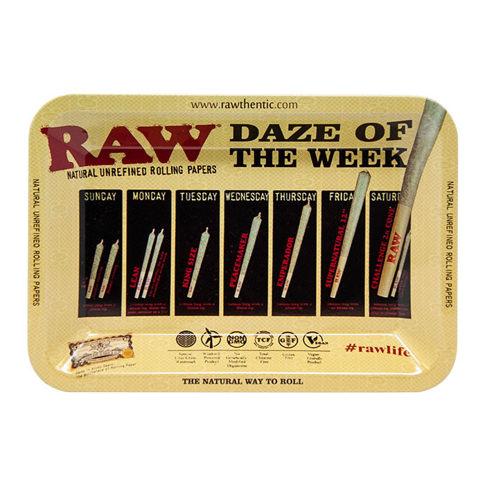 Raw Daze of the Week small rolling tray - Puffin Spot variety